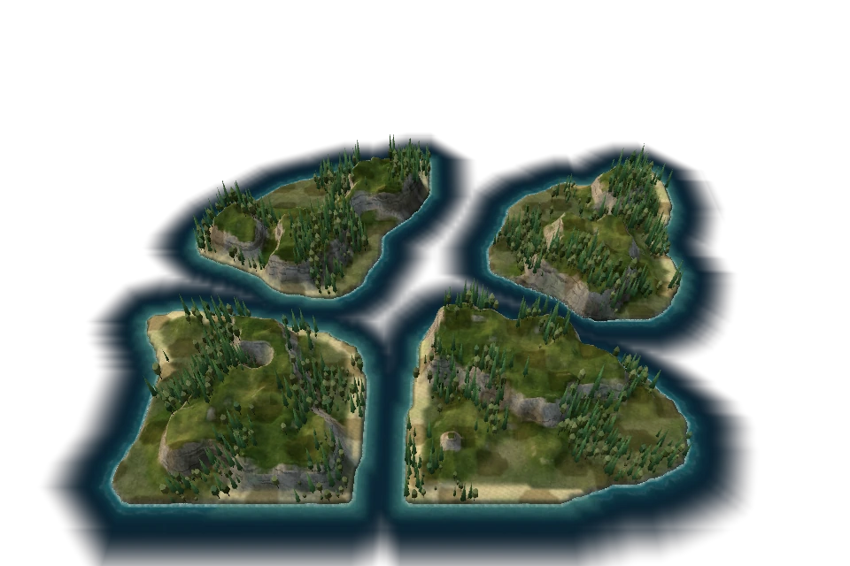 Generated archipelago map from the game’s terrain survey