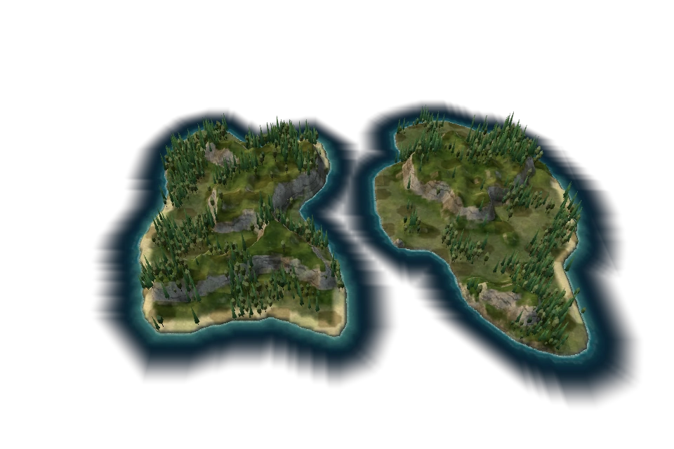 Generated twin islands map from the game’s terrain survey
